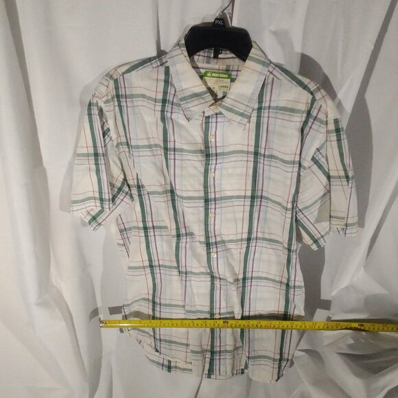 Men's Machine Custom Co.  Plaid Button Up Short Sleeve Shirt, Size L - Picture 1 of 6